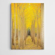 Dekolata Sarı Ağaçlar 100x140 cm Kanvas Tablo
