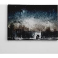 Dekolata Şehir Adam ve Yıldızlar 40x60 cm Kanvas Tablo