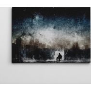 Dekolata Şehir Adam ve Yıldızlar 50x70 cm Kanvas Tablo