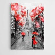 Dekolata Şemsiyeler ve Paris Modern Sanat 30x40 cm Kanvas Tablo
