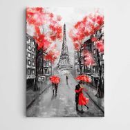 Dekolata Şemsiyeler ve Paris Modern Sanat 70x100 cm Kanvas Tablo