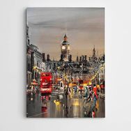 Dekolata Sokak ve Saat Kulesi Modern Sanat 50x70 cm Kanvas Tablo