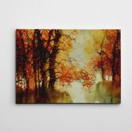 Dekolata Sonbahar Suluboya 30x40 cm Kanvas Tablo