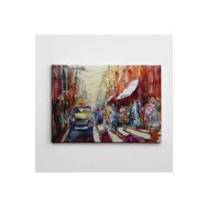 Dekolata Taksi Bar ve Cadde Suluboya 40x60 cm Kanvas Tablo