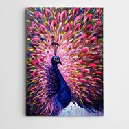 Dekolata Tavus Kuşu Pembe Tonlar 20x30 cm Kanvas Tablo