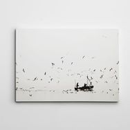 Dekolata Tekne ve Balıkçılar 85x120 cm Kanvas Tablo