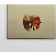Dekolata Tilki ve Dağ 50x70 cm Kanvas Tablo