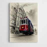Dekolata Tren Ve İnsanlar 40x60 cm Kanvas Tablo