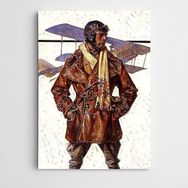Dekolata Uçak ve Pilot Modern Sanat 30x40 cm Kanvas Tablo