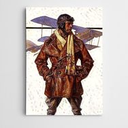 Dekolata Uçak ve Pilot Modern Sanat 50x70 cm Kanvas Tablo