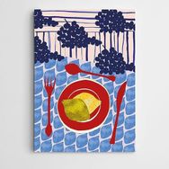 Dekolata Üzümler Ve Tabak 70x100 cm Kanvas Tablo
