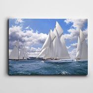 Dekolata Yelkenler Ve Deniz 100x140 cm Kanvas Tablo