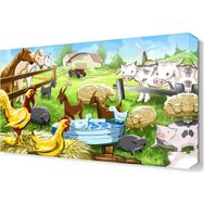 Dekor Sevgisi Hayvan Çiftliği 120x80 cm Kanvas Tablo
