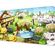 Dekor Sevgisi Hayvan Çiftliği 75x50 cm Kanvas Tablo
