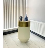 Dekoratif Eskitme Darbuka 70 cm Beyaz Sehpa