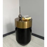 Dekoratif Eskitme Darbuka 70 cm Parlak Siyah Sehpa