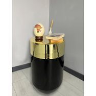 Dekoratif Gold Darbuka 70 cm Parlak Siyah Sehpa