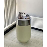 Dekoratif Krom Darbuka 70 cm Beyaz Sehpa