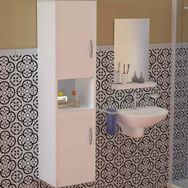 Dekorister 2 Kapaklı Beyaz Asma Banyo Dolabı