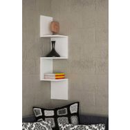 Dekorister Corner Beyaz Duvar Rafı