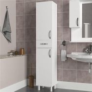 Dekorister Selin Beyaz 2 Kapak 1 Çekmeceli Banyo Boy Dolabı