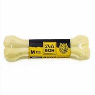 Delibon 15 cm M Deri Beyaz Pres Köpek Kemik Ödülü