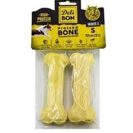 Delibon 2x12 cm S Boy Beyaz Deri Press Köpek Kemik