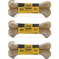 Delibon 3x7 cm Natural Vakumlu Yenebilir Press Kemik Köpek Ödülü