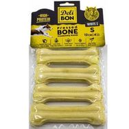 Delibon 4x12 cm S Boy Beyaz Deri Press Köpek Kemik