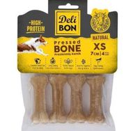 Delibon 4x7 cm Xs Boy Naturel Deri Press Köpek Kemik