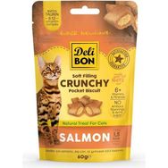 Delibon 60 gr Crunchy İçi Dolgulu Somonlu Kedi Ödül Bisküvisi