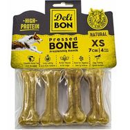 Delibon 7 cm Xs Boy 4'lü Paket Natural Deri Press Köpek Kemik