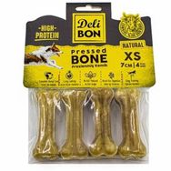 Delibon 7 cm XS Boy 4'lü Paket Naturel Deri Press Köpek Kemik