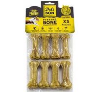 Delibon 8x7 cm Xs Boy Naturel Deri Press Köpek Kemik