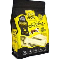 Delibon BLK25SWHITE 12 cm S 25'li Beyaz Deri Köpek Çiğneti Pres Kemik
