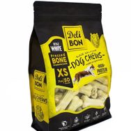 Delibon BLK50XSWHITE 7 cm XS 50'li Beyaz Deri Köpek Çiğneti Pres Kemik