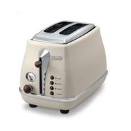 Delonghi CTOV4003.BG Icona Vintage 900 W 2 Dilim Hazneli Ekmek Kızartma Makinesi Bej