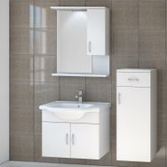 Denko Akyazı 55 cm Mdf Beyaz Banyo Dolabı Takımı ve Boy Dolabı