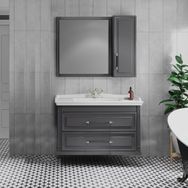 Denko Albatros 100 cm Mdf Gri Banyo Dolabı Takımı