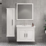 Denko Albatros 80 cm Mdf Beyaz Banyo Dolabı Takımı ve Boy Dolabı