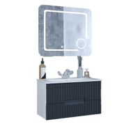 Denko Galata 75 cm Mdf Antrasit Gri Banyo Dolabı Takımı