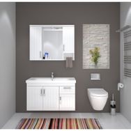 Denko Lotus 100 cm Mdf Lake Banyo Dolabı Takımı