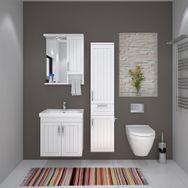 Denko Lotus 60 cm Mdf Lake Banyo Dolabı Takımı ve Boy Dolabı