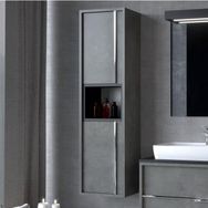 Denko Matia 35 cm Mdf Retro Gümüş Banyo Boy Dolabı