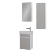 Denko Natalia 40 cm Mdf Kul Gri Banyo Dolabı Takımı ve Boy Dolabı