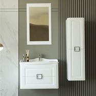 Denko Nergis 80 cm Mdf Beyaz Banyo Dolabı Takımı ve Boy Dolabı
