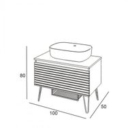 Denko Taylan 100 cm Mdf Siyah Banyo Dolabı Alt Modül ve Lavabo