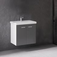 Denko Terra 60 cm Mdf Antrasit Gri Banyo Dolabı Alt Modül ve Lavabo