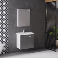Denko Terra 60 cm Mdf Antrasit Gri Banyo Dolabı Takımı
