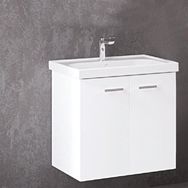 Denko Terra 60 cm Mdf Beyaz Banyo Dolabı Alt Modül ve Lavabo